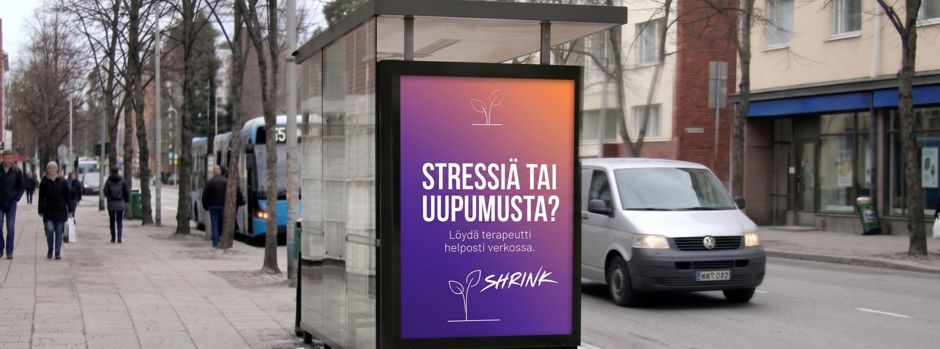 Shrink bussipysäkkimainos